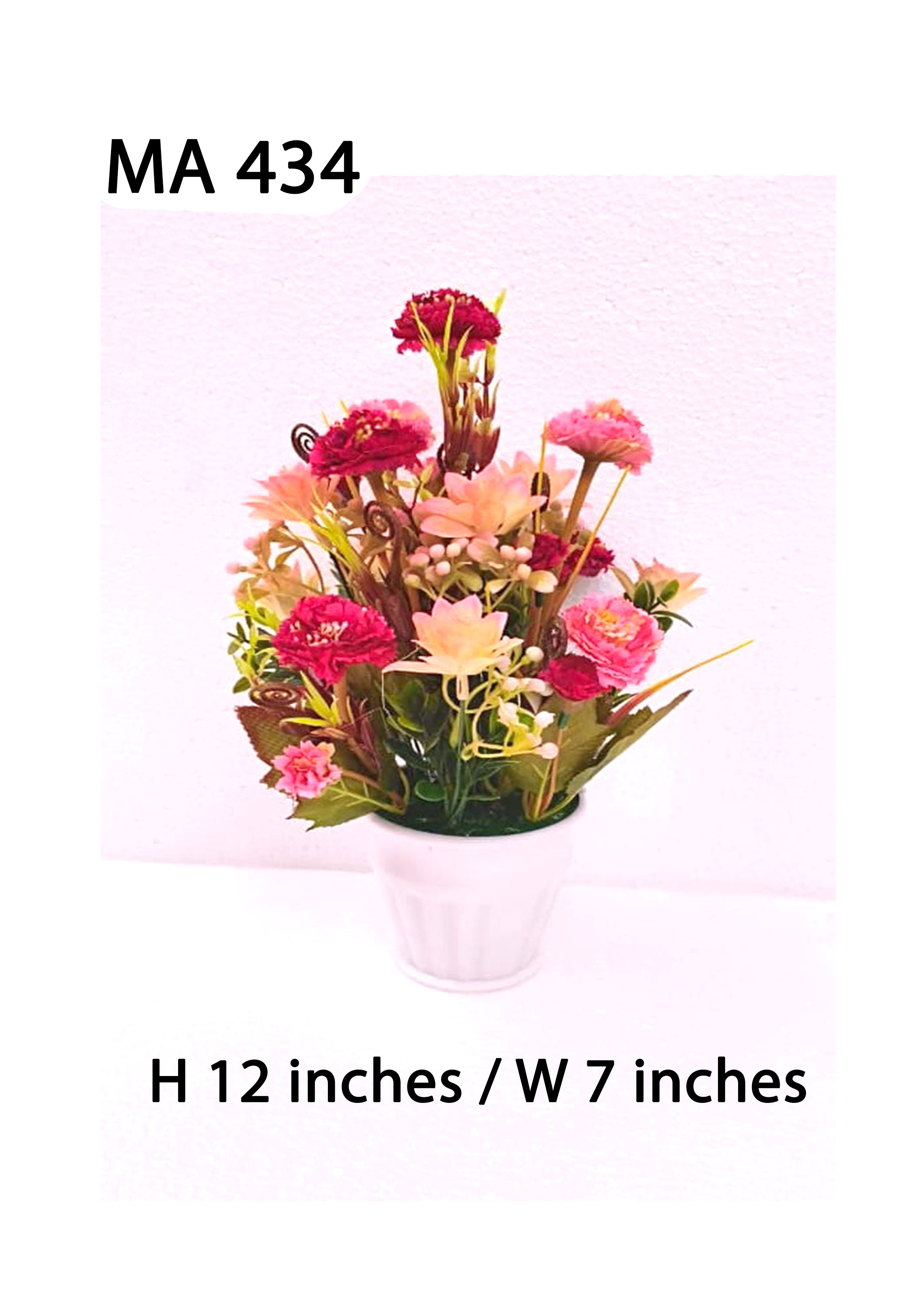 MA434 Cornation &Flower Reed Pot Arrangement