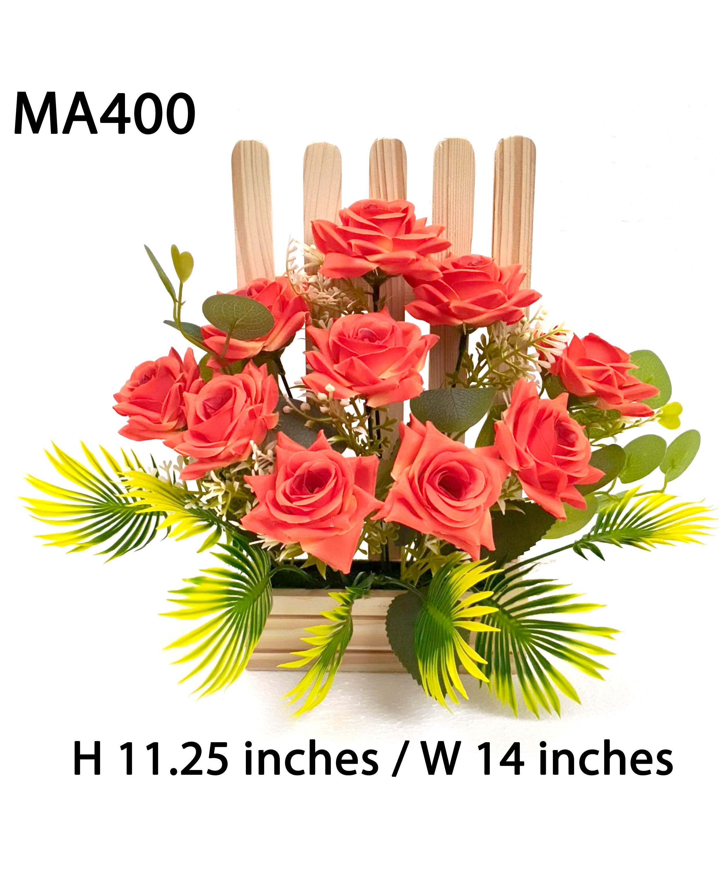 MA400 Rose & Fern Leaf  Pot Arrangement