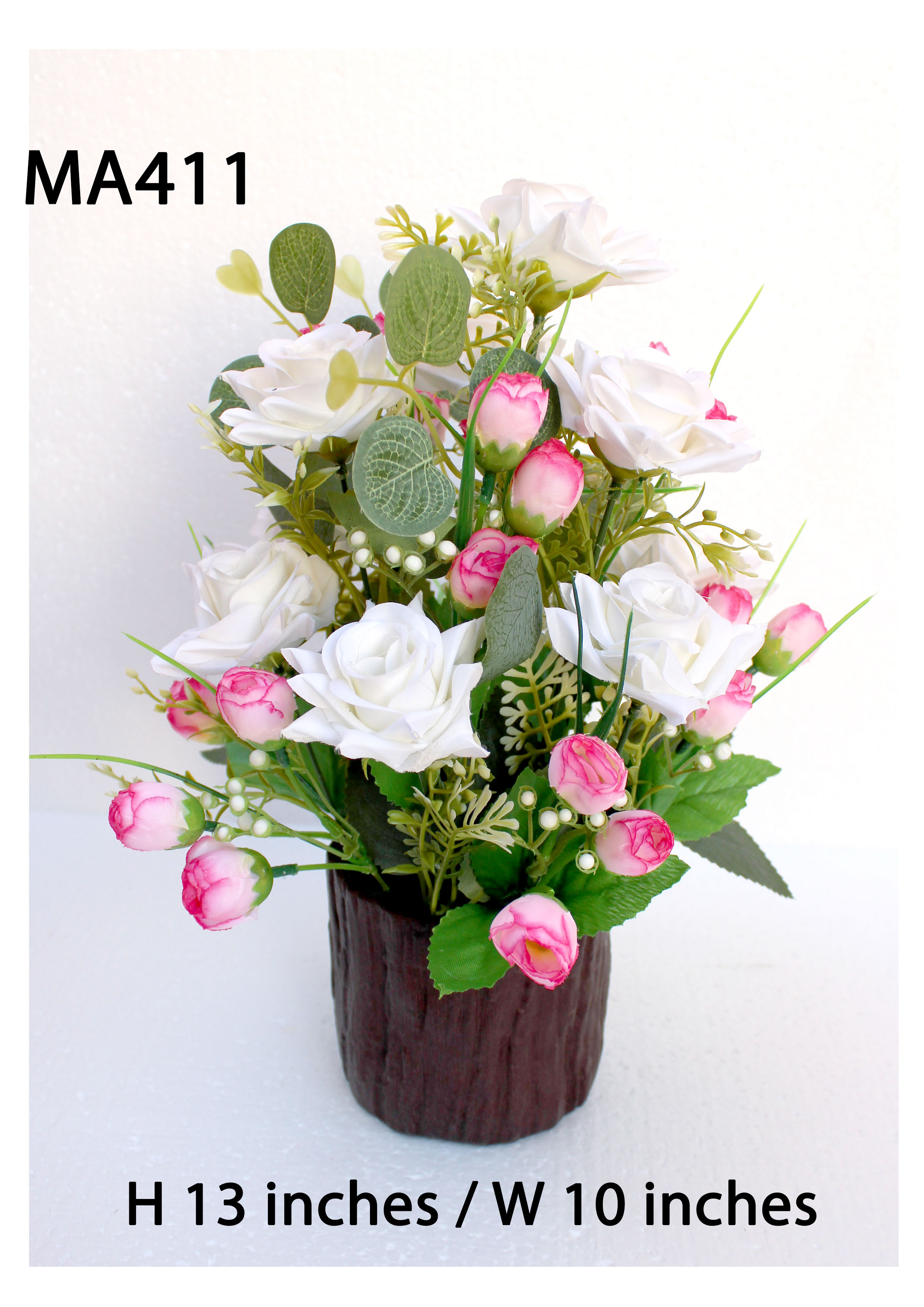 MA411 Rose & Bud Rose Pot Arrangement