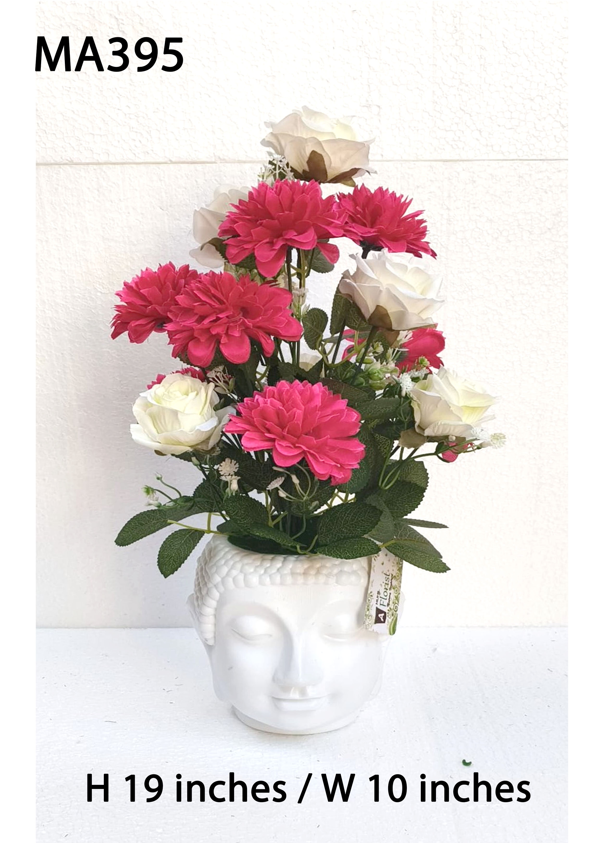 MA395 Buddha Gladiola / Rose Pot Arrangement